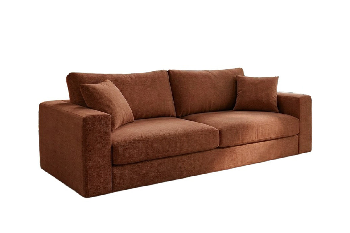 KAWOLA Sofa AMINA 3-Sitzer Stoff cognac
