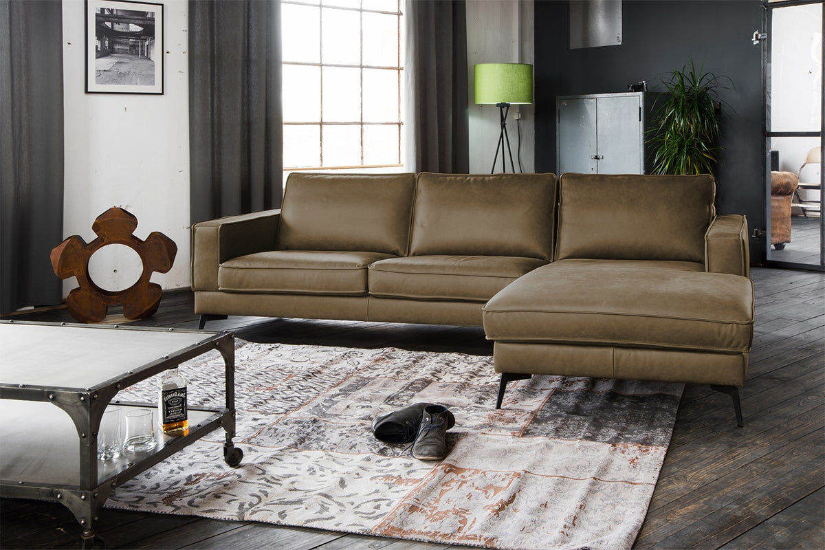 KAWOLA Sofa BLOOM Ecksofa Leder camel