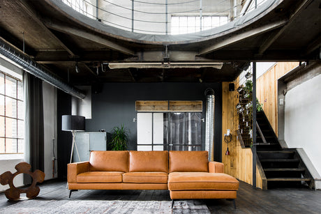 KAWOLA Sofa BLOOM Ecksofa Leder cognac