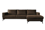 KAWOLA Sofa BLOOM Ecksofa Leder dunkelbraun