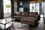 KAWOLA Sofa BLOOM Ecksofa Leder dunkelbraun, Rechts
