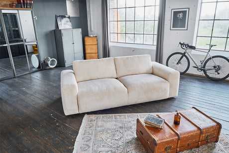 KAWOLA Sofa BODHI 3-Sitzer Cord cremeweiß