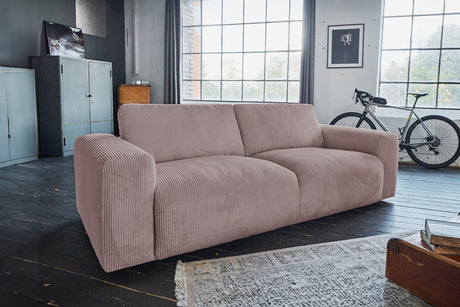 KAWOLA Sofa BODHI 3-Sitzer Cord rosa