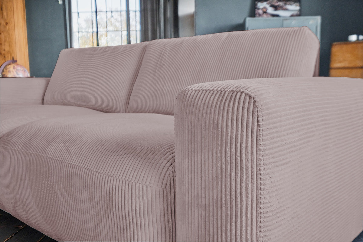 KAWOLA Sofa BODHI 3-Sitzer Cord rosa