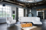KAWOLA Sofa CALLA Ecksofa Cord cremeweiß Recamiere rechts