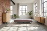 KAWOLA Sofa CANE Schlafsofa Daybed Stoff lila