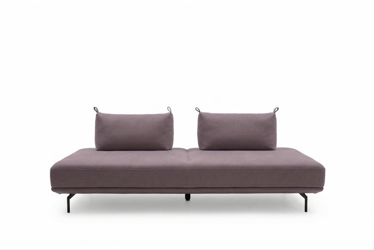 KAWOLA Sofa CANE Schlafsofa Daybed Stoff lila