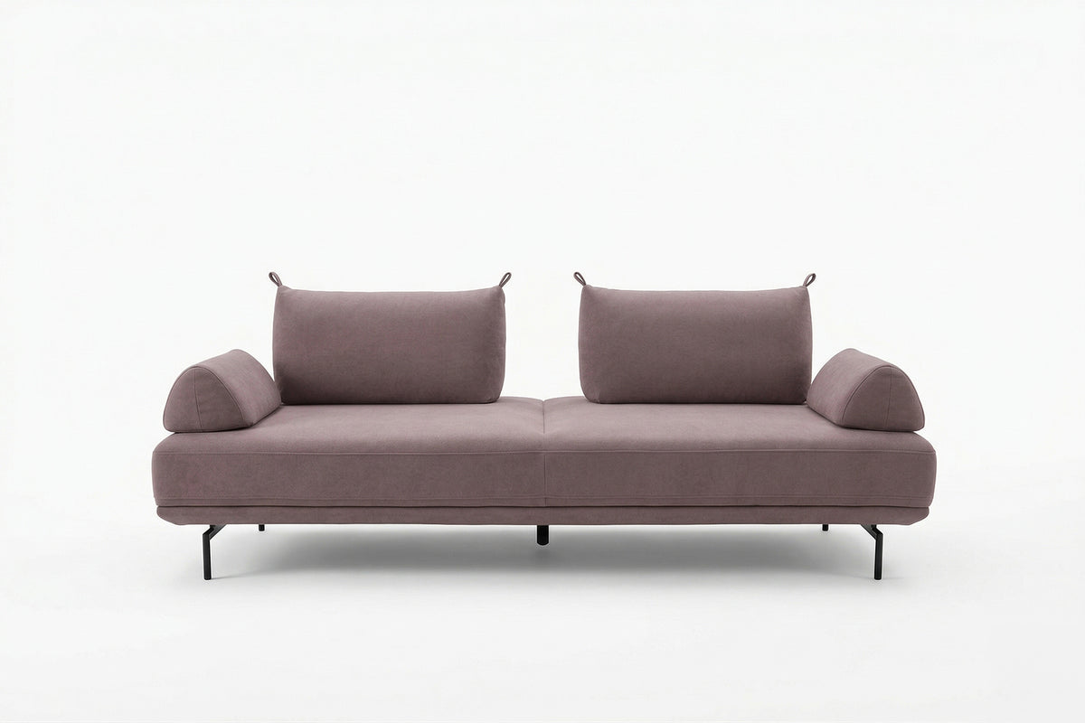 KAWOLA Sofa CANE Schlafsofa Daybed Stoff lila