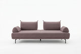 KAWOLA Sofa CANE Schlafsofa Daybed Stoff lila