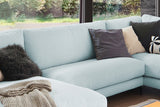 KAWOLA Sofa CARA Wohnlandschaft U-Form Cord hellblau