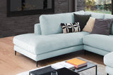 KAWOLA Sofa CARA Wohnlandschaft U-Form Cord hellblau