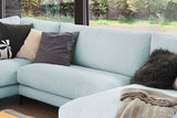 KAWOLA Sofa CARA Wohnlandschaft U-Form Cord hellblau