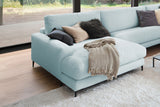 KAWOLA Sofa CARA Wohnlandschaft U-Form Cord hellblau