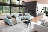 KAWOLA Sofa CARA Wohnlandschaft U-Form Cord hellblau, Links