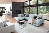 KAWOLA Sofa CARA Wohnlandschaft U-Form Cord hellblau, Rechts