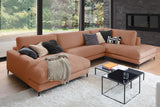 KAWOLA Sofa CARA Wohnlandschaft U-Form Cord rost