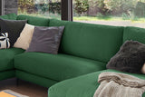 KAWOLA Sofa CARA Wohnlandschaft U-Form Cord smaragd