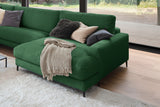 KAWOLA Sofa CARA Wohnlandschaft U-Form Cord smaragd