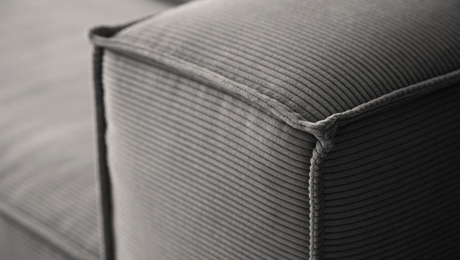 KAWOLA Sofa CARMO 3-Sitzer Feincord anthrazit