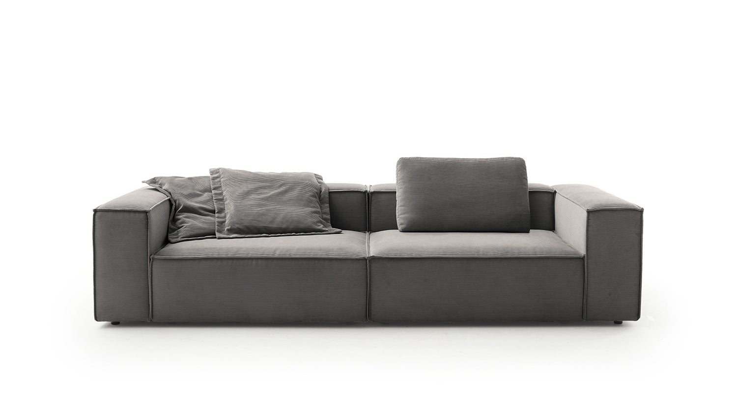 KAWOLA Sofa CARMO 3-Sitzer Feincord anthrazit
