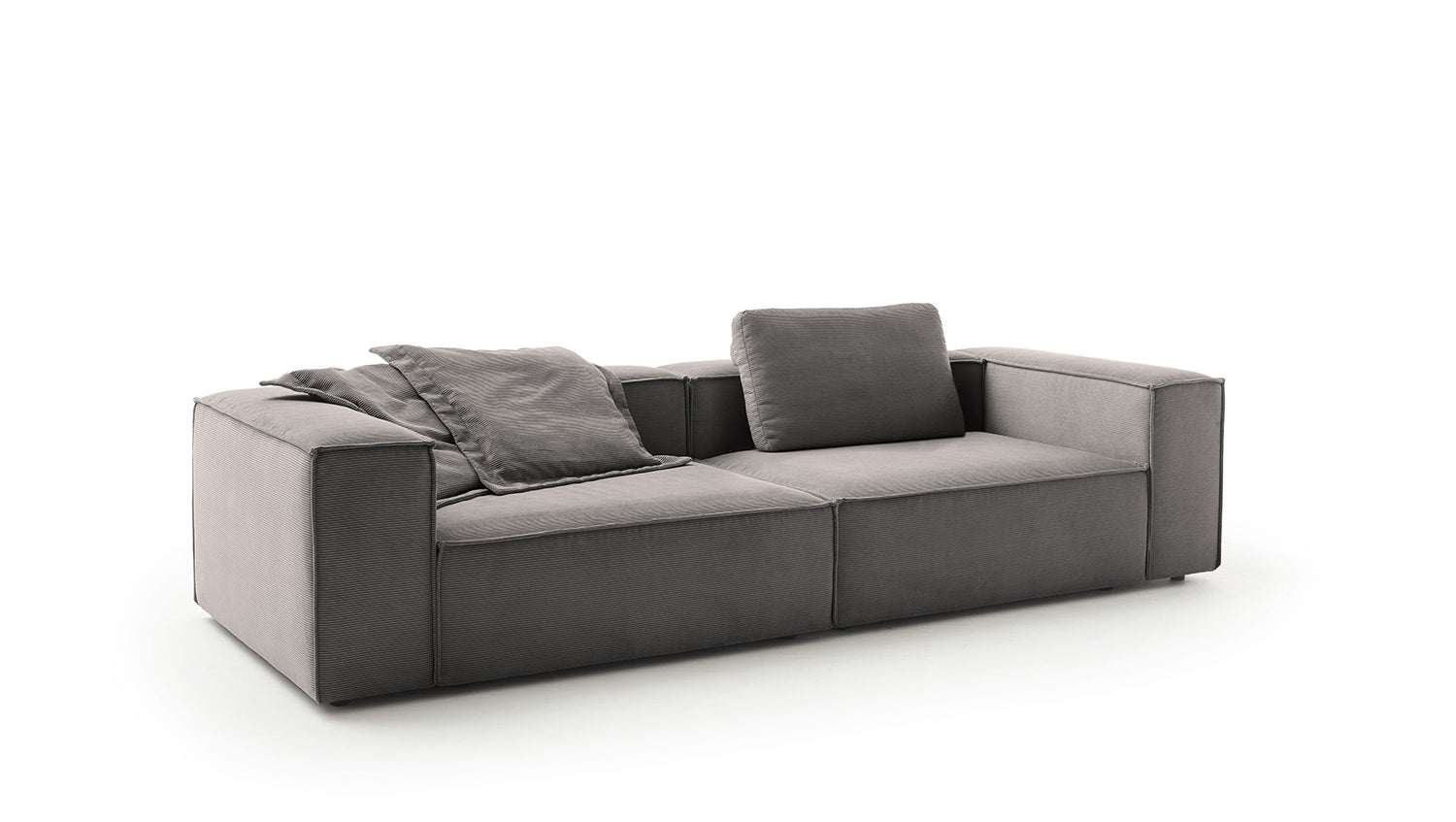 KAWOLA Sofa CARMO 3-Sitzer Feincord anthrazit