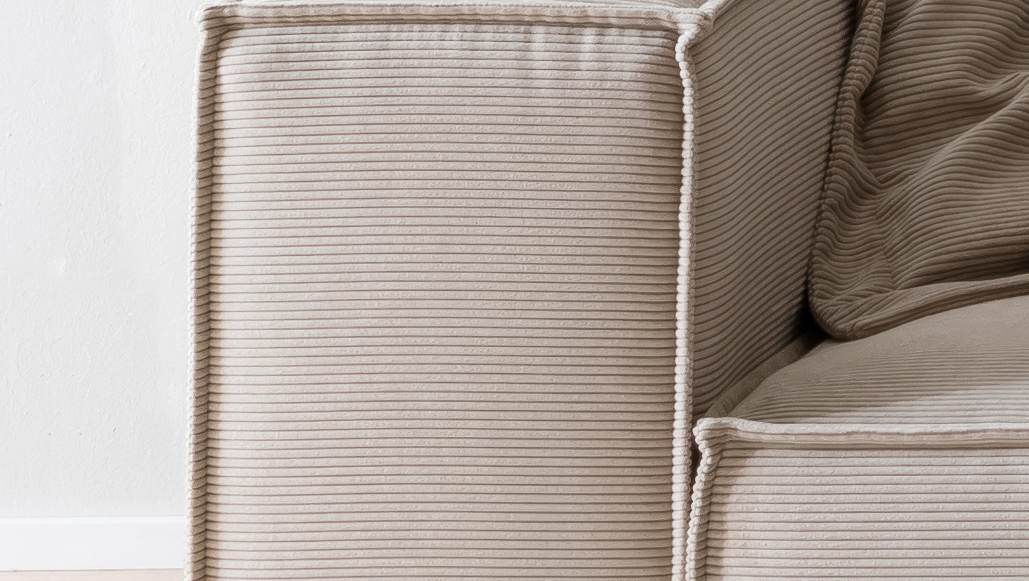 KAWOLA Sofa CARMO 3-Sitzer Feincord beige