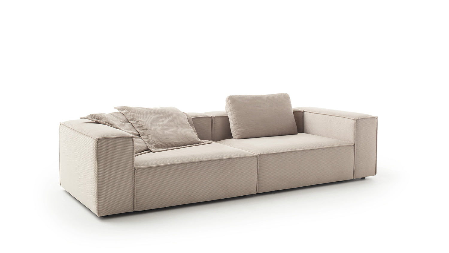 KAWOLA Sofa CARMO 3-Sitzer Feincord beige