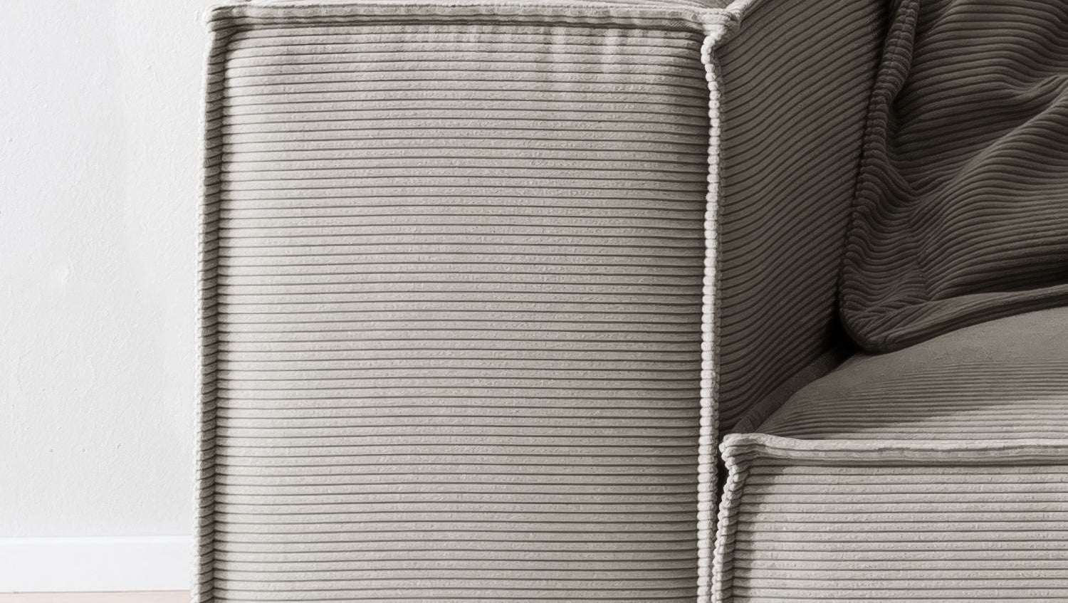 KAWOLA Sofa CARMO 3-Sitzer Feincord grau