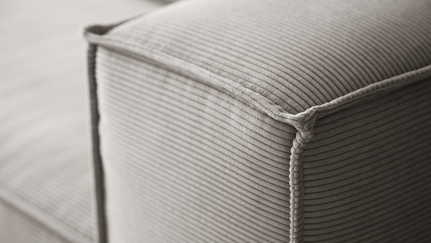 KAWOLA Sofa CARMO 3-Sitzer Feincord grau