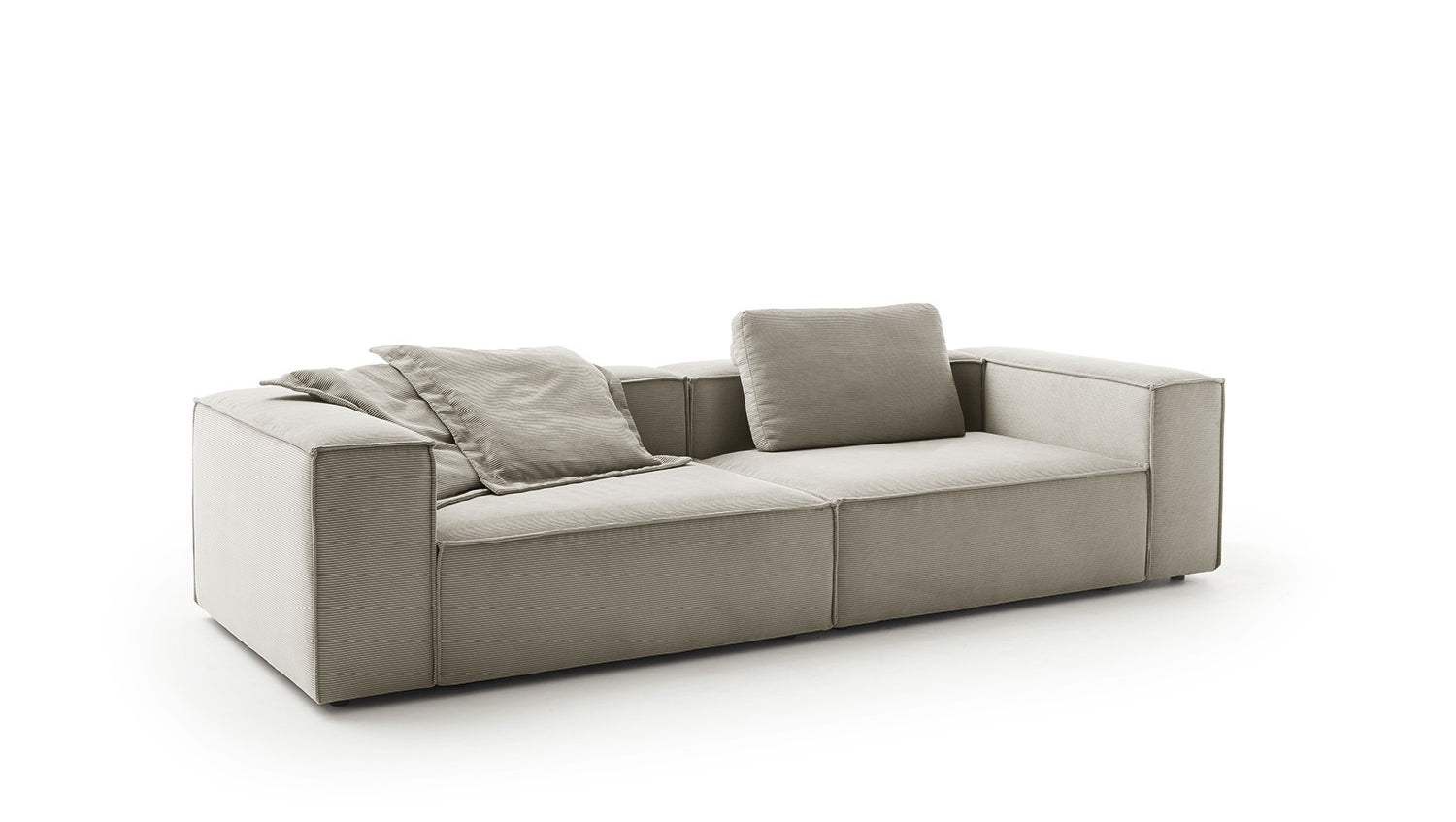 KAWOLA Sofa CARMO 3-Sitzer Feincord grau
