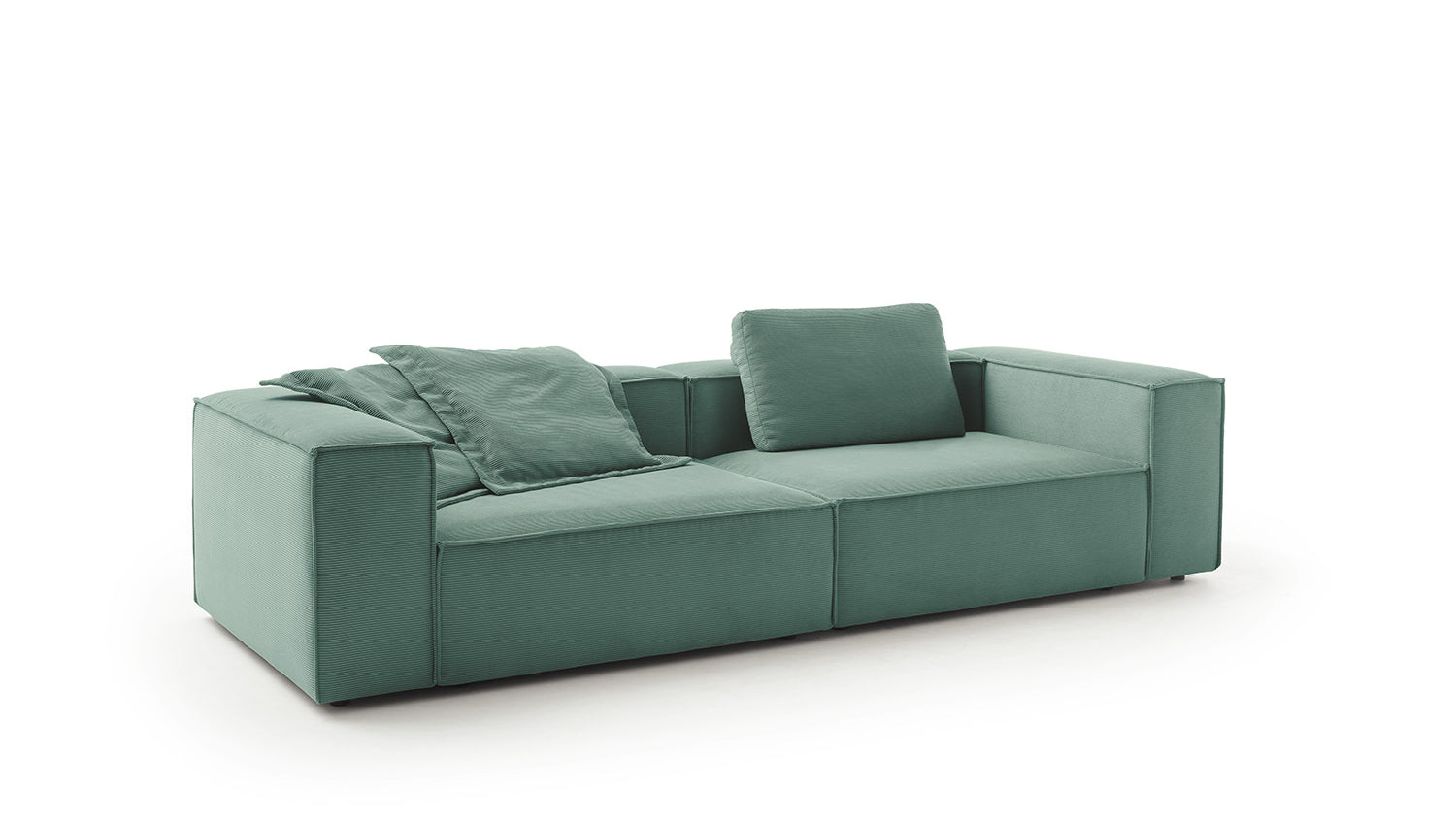 KAWOLA Sofa CARMO 3-Sitzer Feincord grün