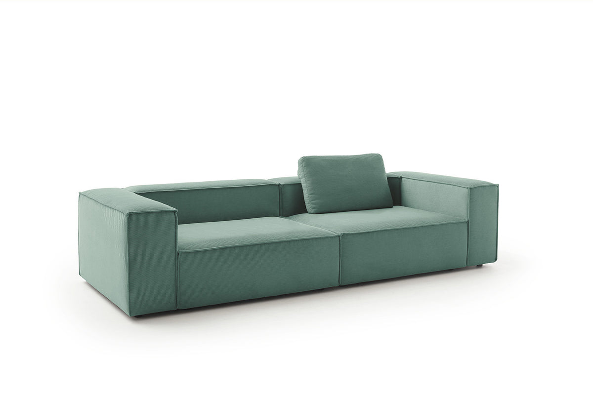 KAWOLA Sofa CARMO 3-Sitzer Feincord grün