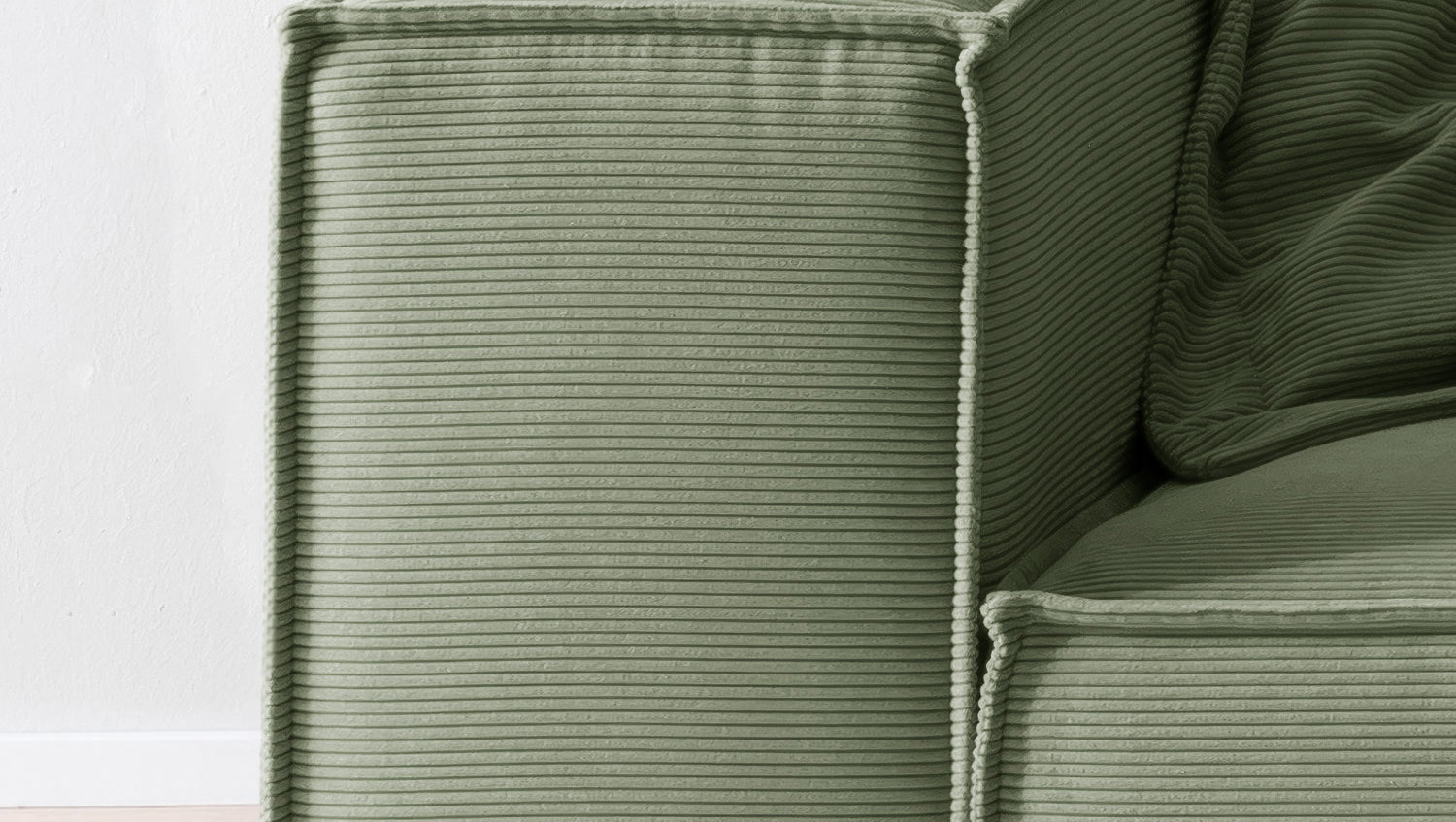KAWOLA Sofa CARMO 3-Sitzer Feincord olivgrün