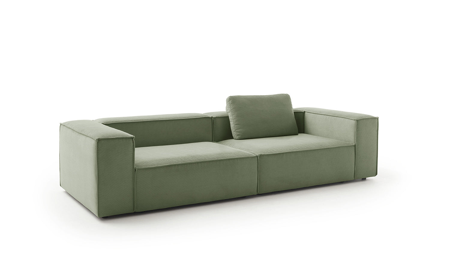 KAWOLA Sofa CARMO 3-Sitzer Feincord olivgrün