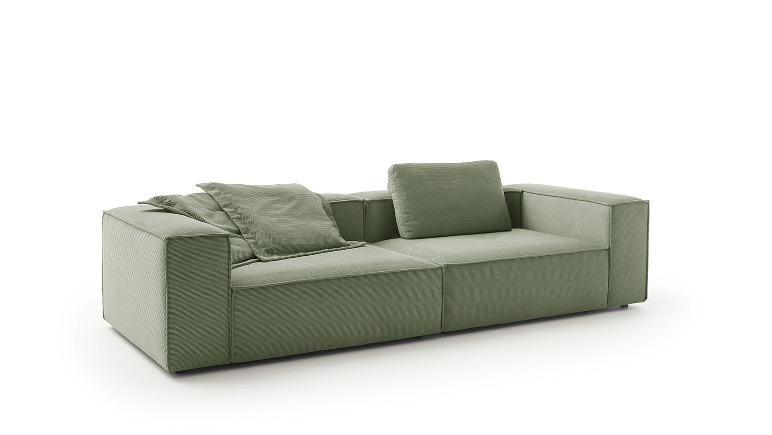 KAWOLA Sofa CARMO 3-Sitzer Feincord olivgrün