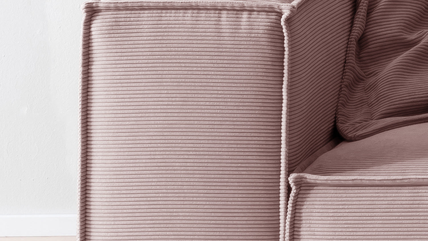 KAWOLA Sofa CARMO 3-Sitzer Feincord rosa