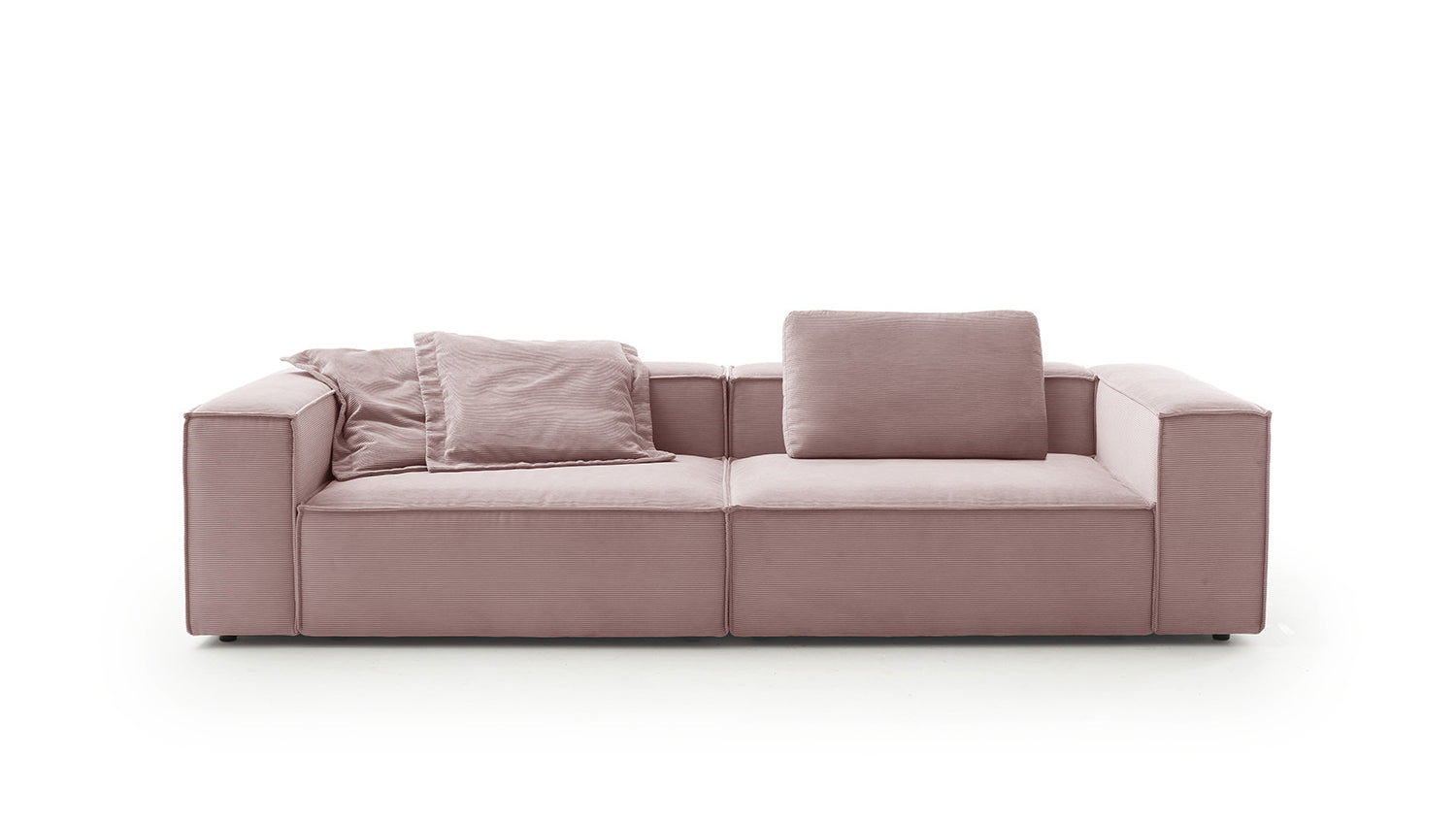 KAWOLA Sofa CARMO 3-Sitzer Feincord rosa