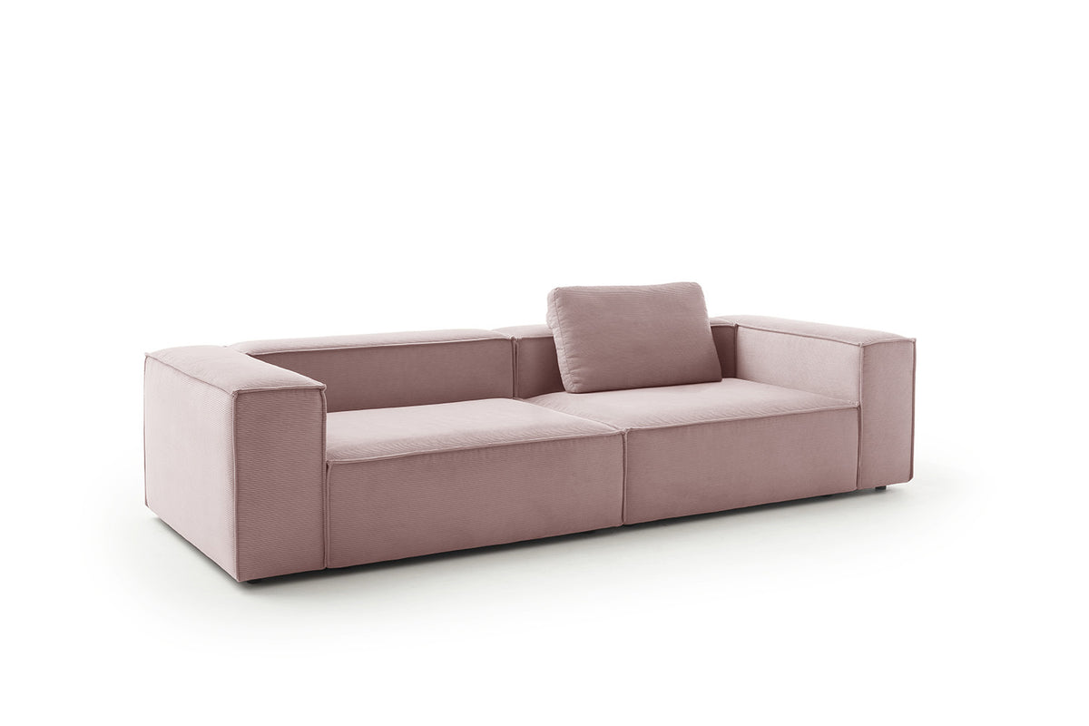 KAWOLA Sofa CARMO 3-Sitzer Feincord rosa