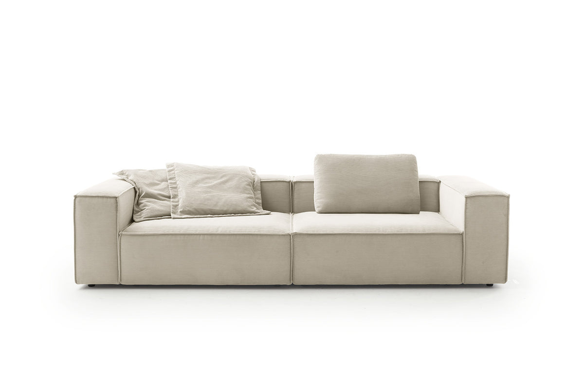 KAWOLA Sofa CARMO 3-Sitzer Feincord weiß