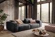 KAWOLA Sofa CARMO 3-Sitzer Leder anthrazit