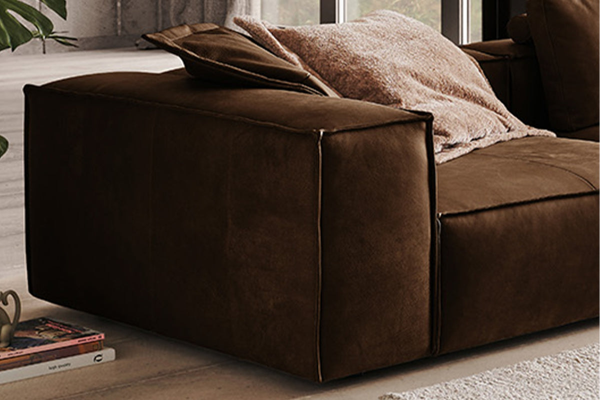 KAWOLA Sofa CARMO 4-Sitzer Leder braun