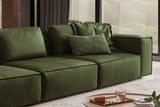 KAWOLA Sofa CARMO 4-Sitzer Leder olivgrün