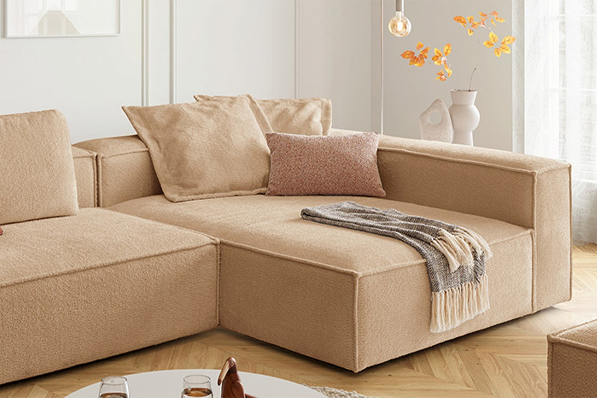 KAWOLA Sofa CARMO Ecksofa Stoff creme