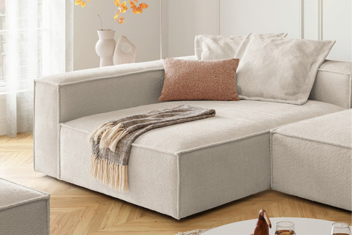 KAWOLA Sofa CARMO Ecksofa Stoff weiß