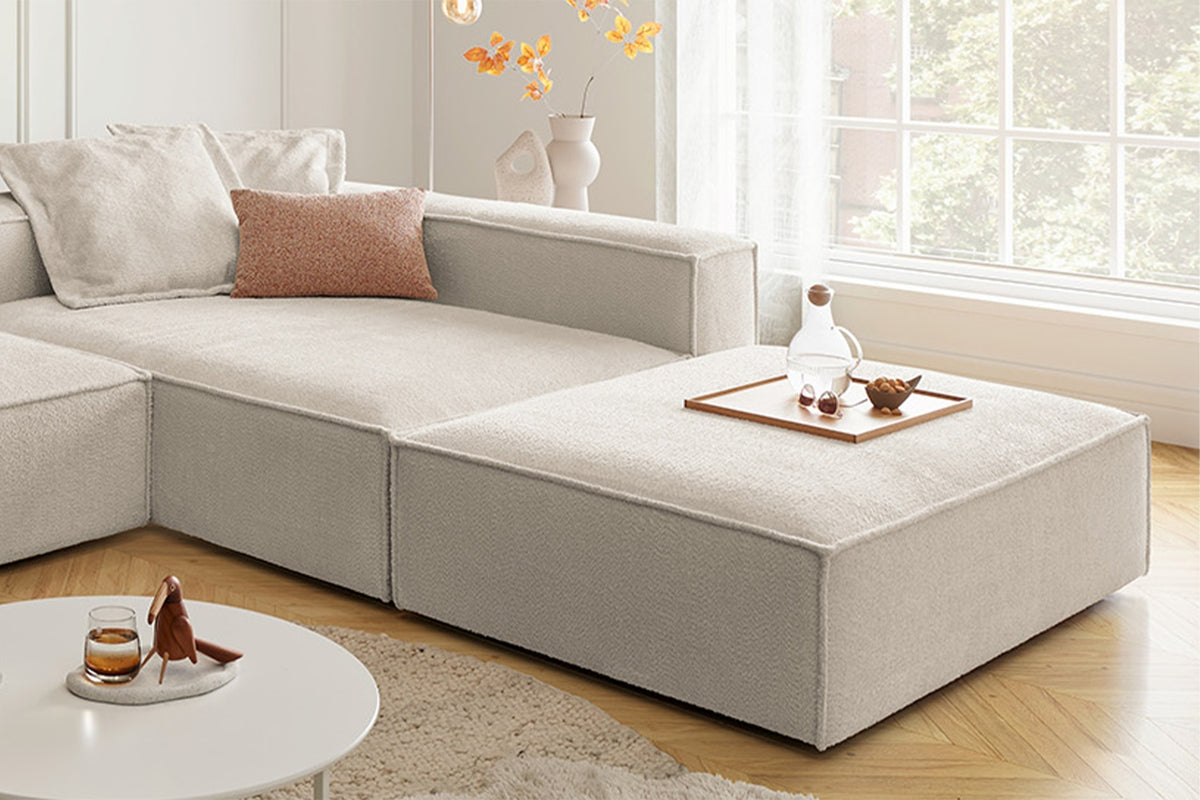 KAWOLA Sofa CARMO Ecksofa Stoff weiß