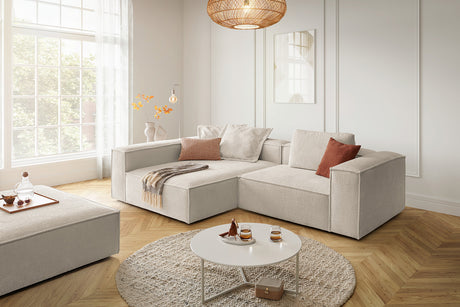 KAWOLA Sofa CARMO Ecksofa Stoff weiß, Links, Ohne Zusatzausstattung