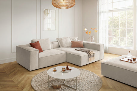 KAWOLA Sofa CARMO Ecksofa Stoff weiß, Rechts, Ohne Zusatzausstattung