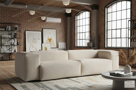 KAWOLA Sofa CELESTE 4-Sitzer Cord cremeweiß