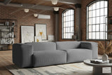 KAWOLA Sofa CELESTE 4-Sitzer mit Hocker Cord grau