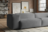 KAWOLA Sofa CELESTE 4-Sitzer mit Hocker Cord grau